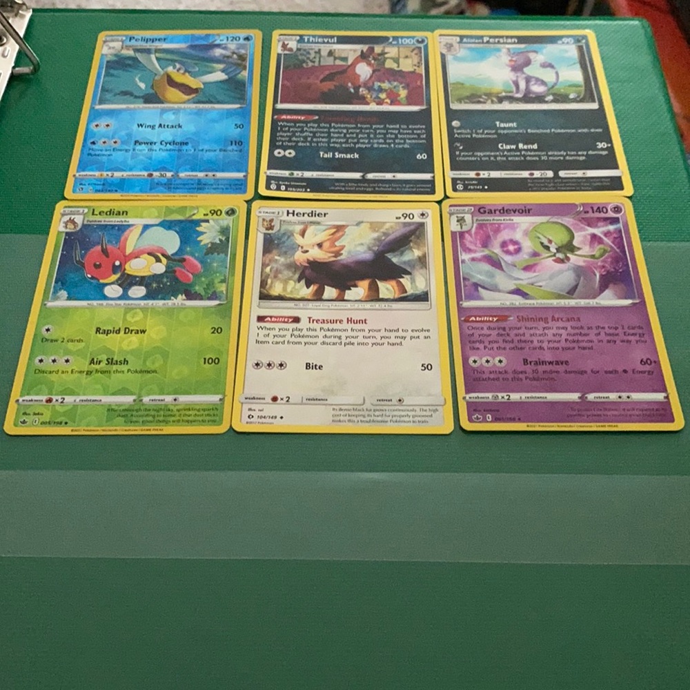 Six Pokémon Cards